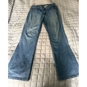 Rider by Lee Women's Bootcut Jeans Size 16L Y2K Embellished‎ Pockets Distressed